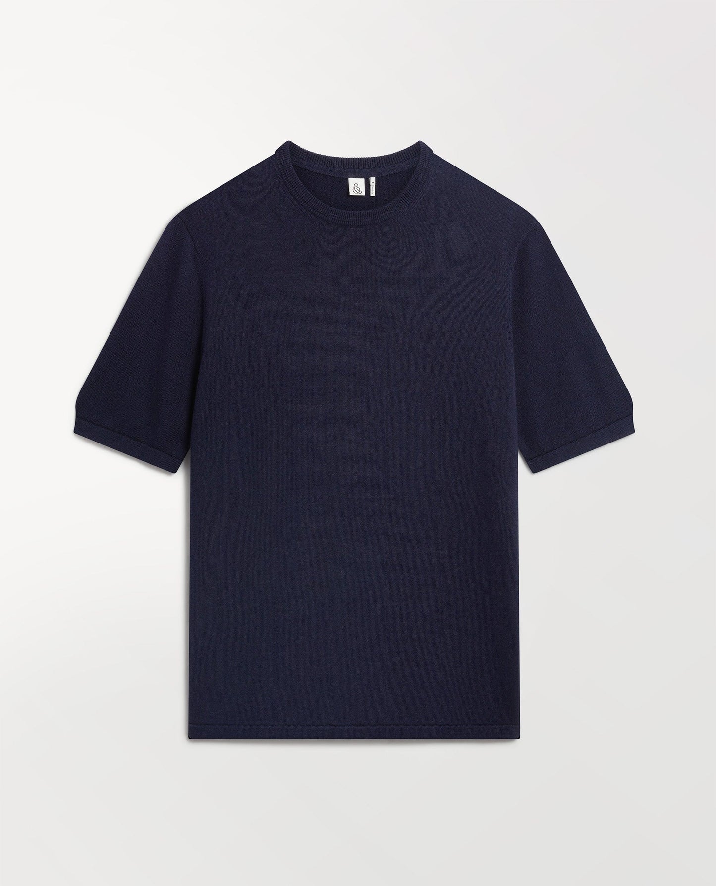 Men's Silk-Cotton Fine Knit T-shirt - Indigo
