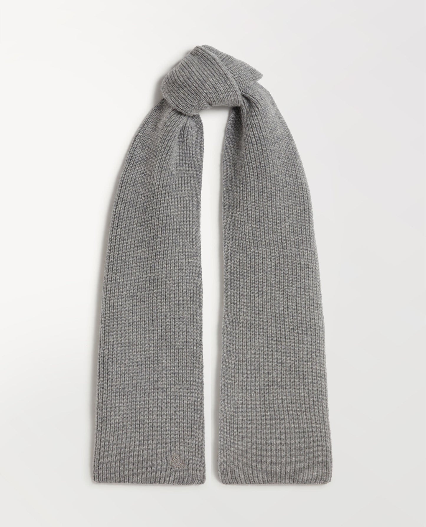 Rise & Fall medium grey cashmere merino ribbed scarf
