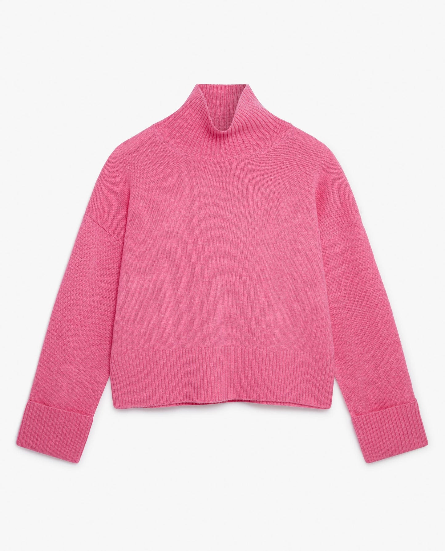 Women's Cashmere Merino High Neck Jumper - Pink
