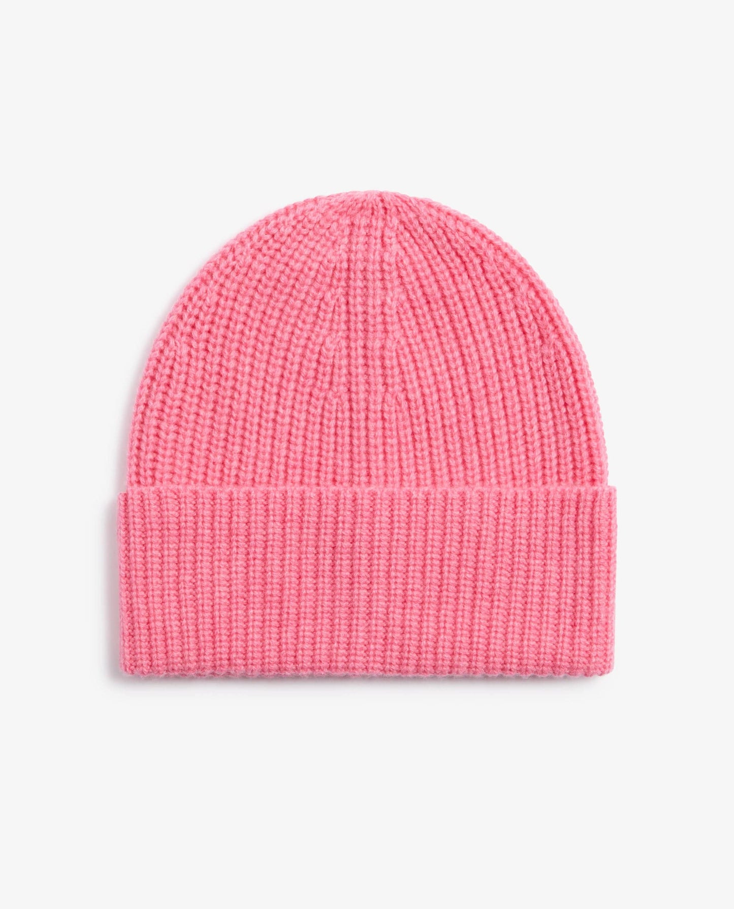 Women's Cashmere Merino Ribbed Knit Beanie - Pink