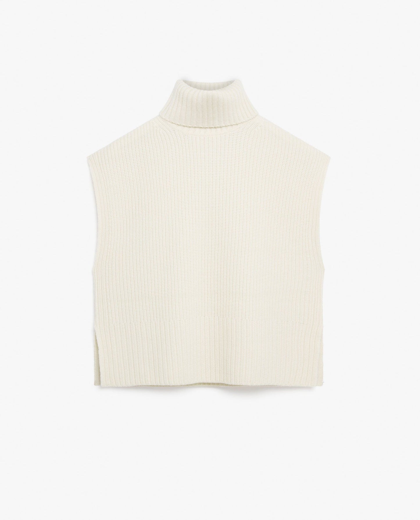 Women's Cashmere Merino Roll Neck Tabard - Buttermilk