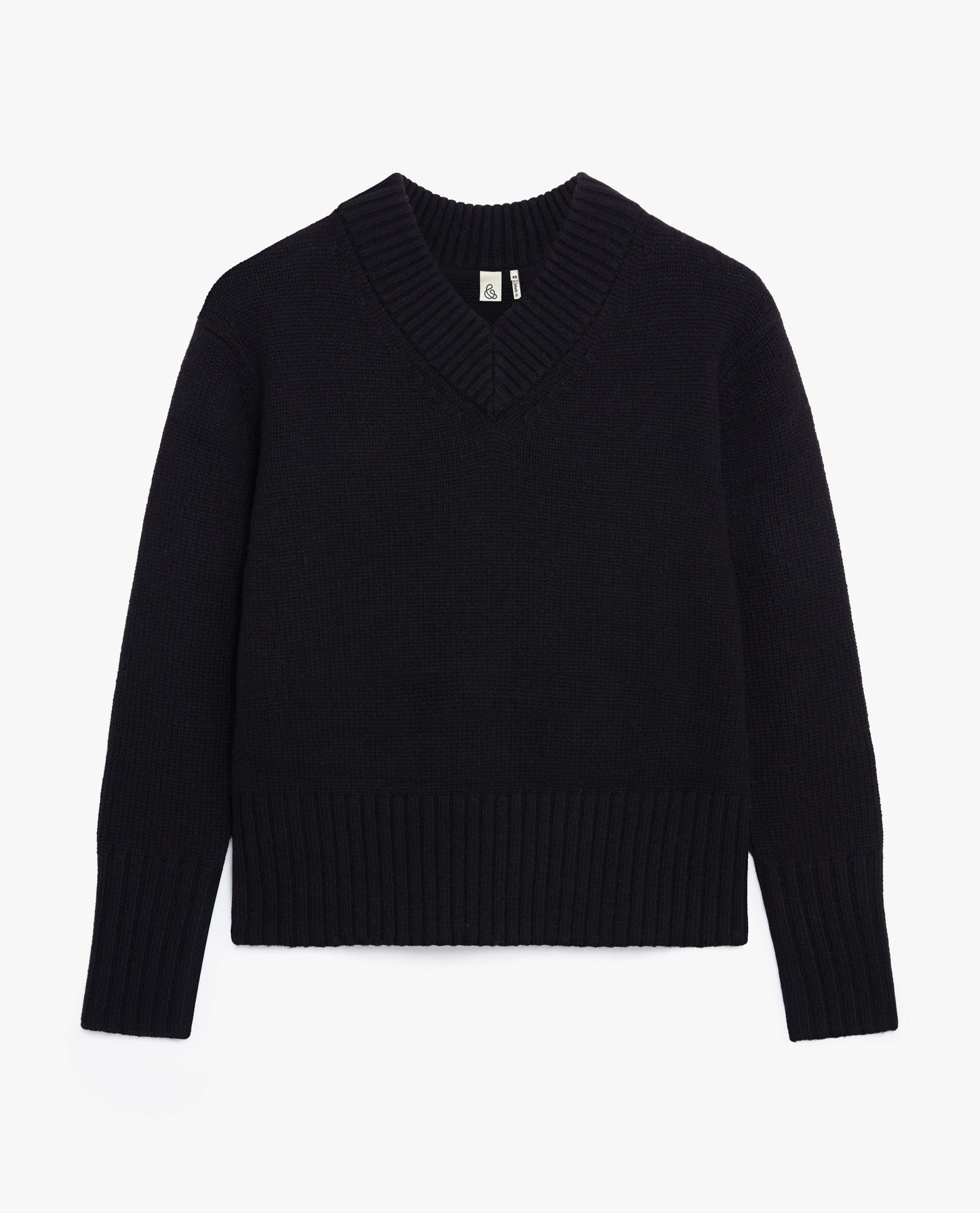 Women's Cashmere Merino V Neck Jumper - Black