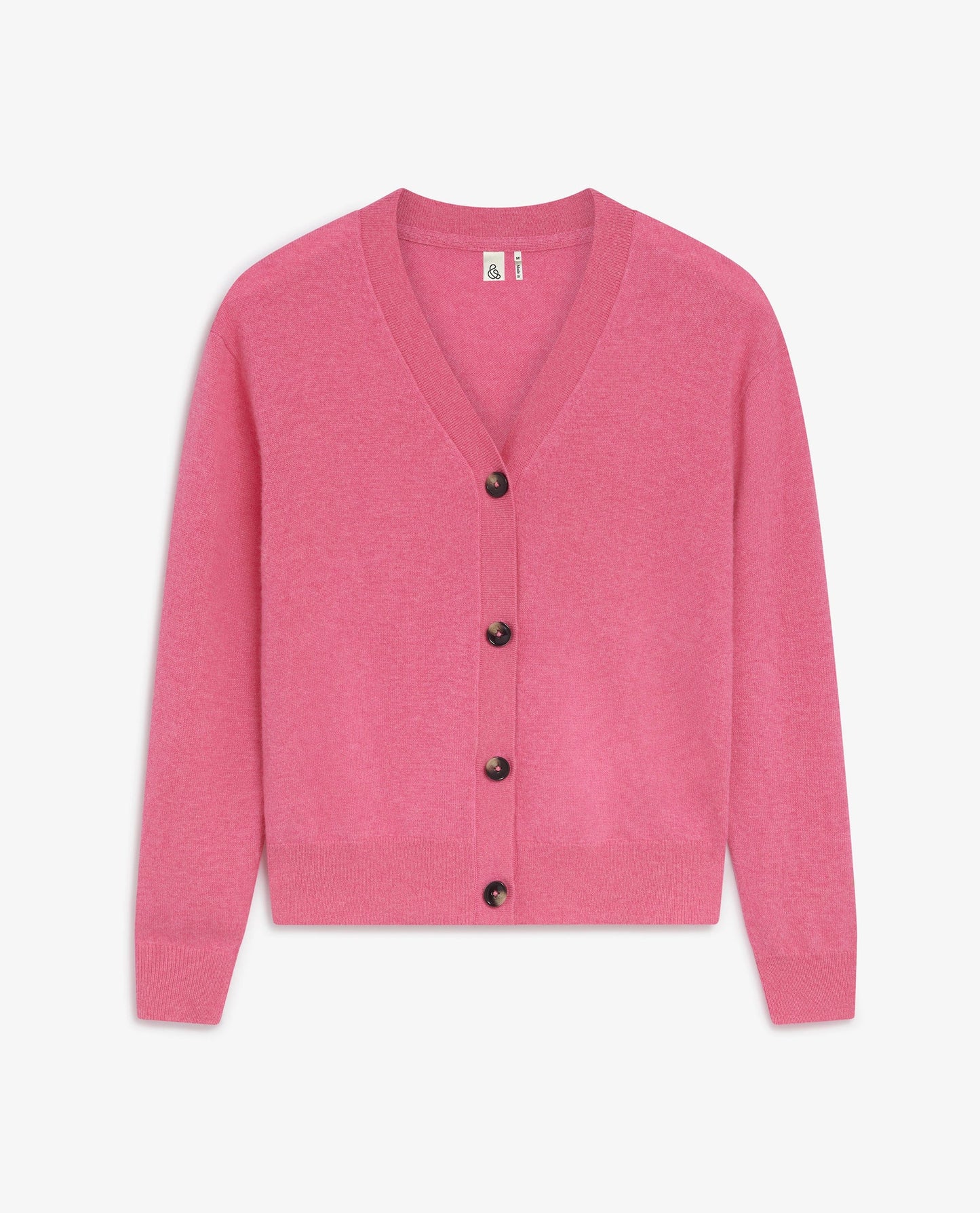 Women's Finest Cashmere Knitted V Neck Cardigan - Pink