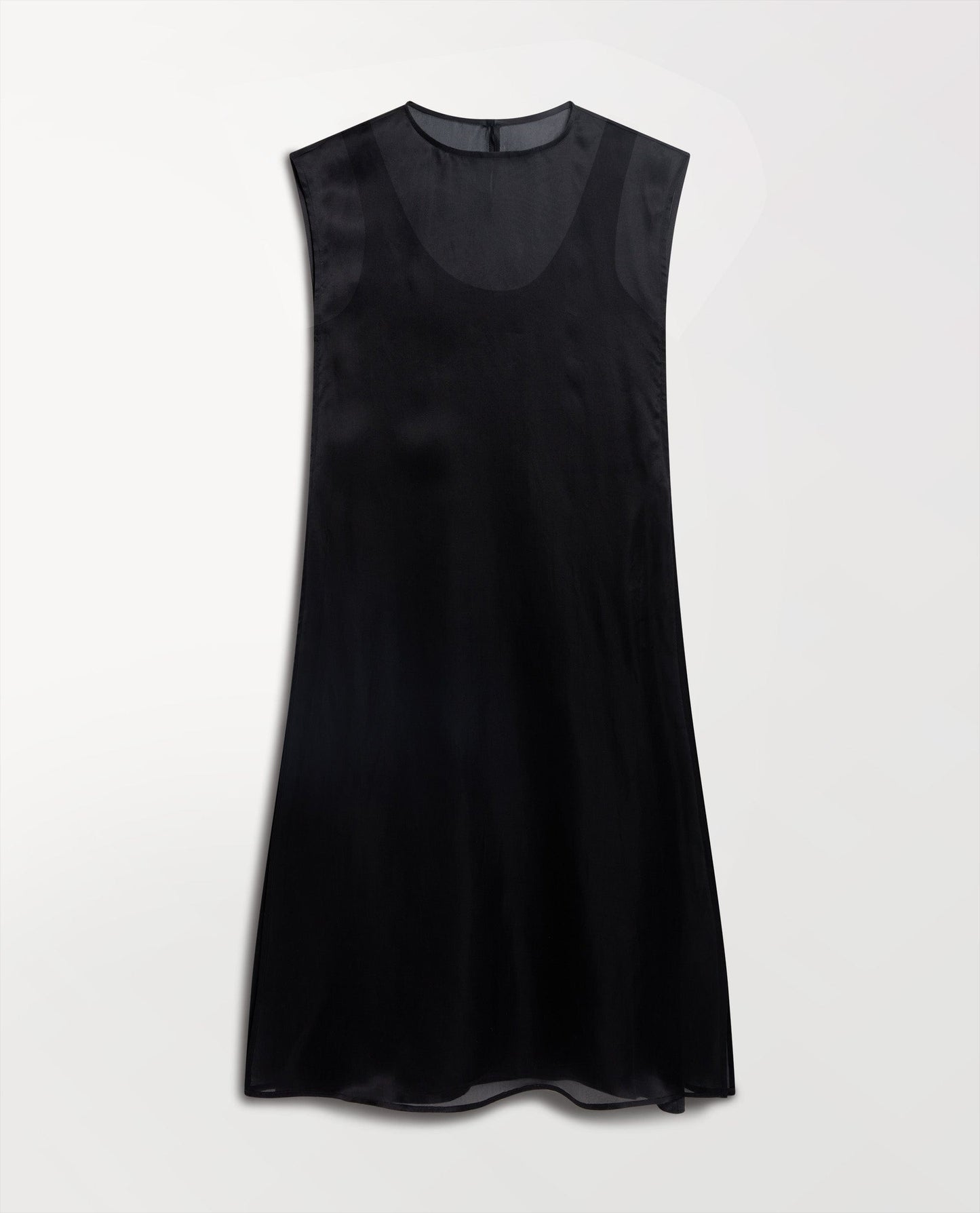 Women's Silk Organza Layered Dress - Black