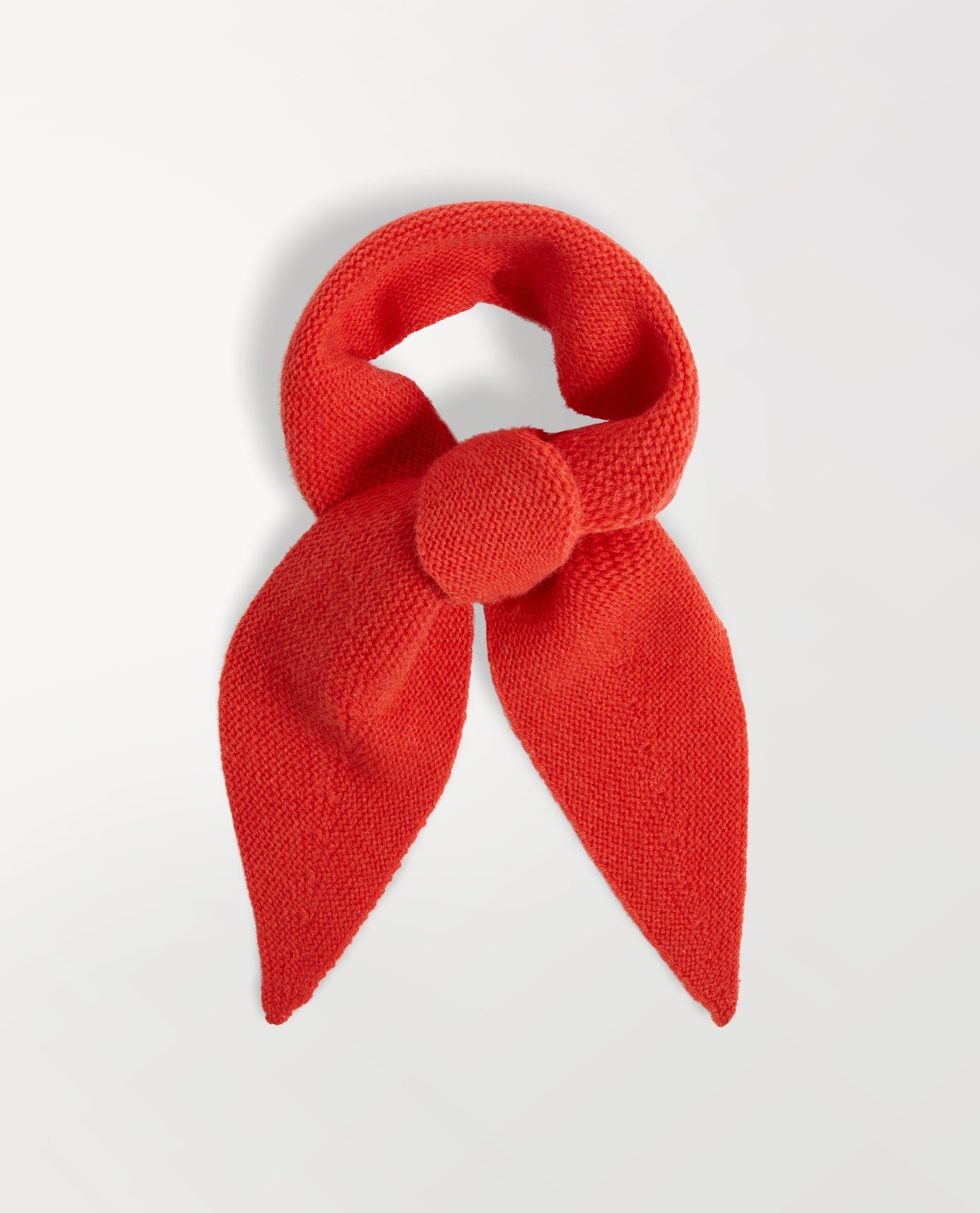Tied red cashmere mini bandana 