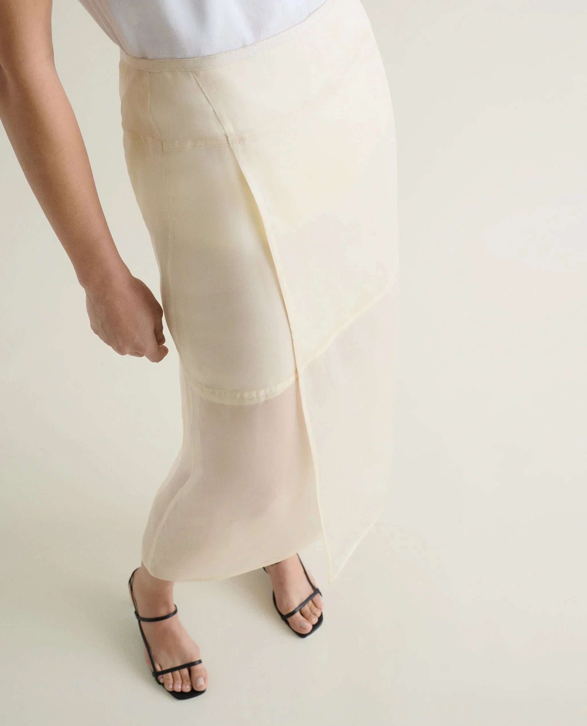 Cream Silk Organza Skirt