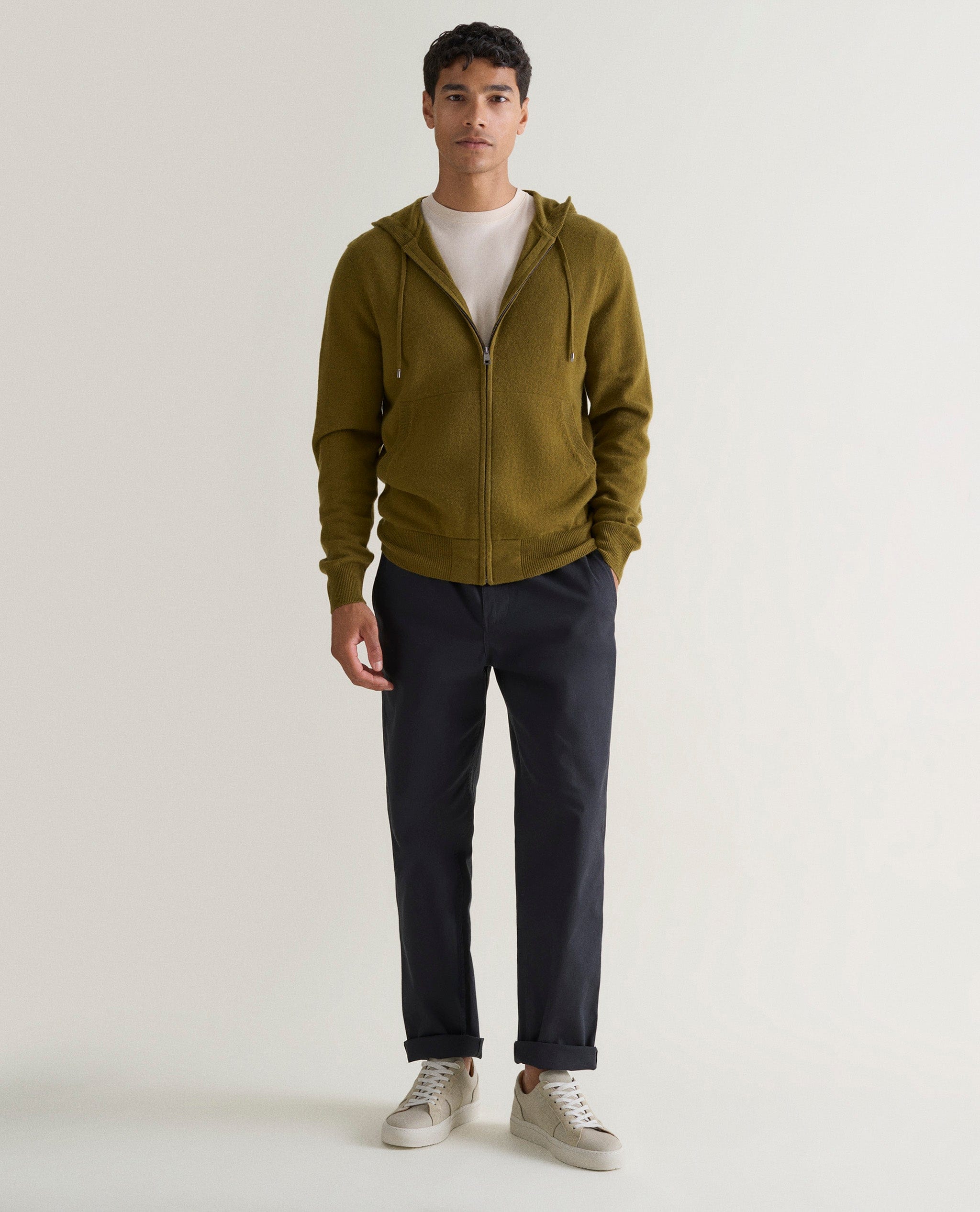 Cashmere hoodie zip mens online