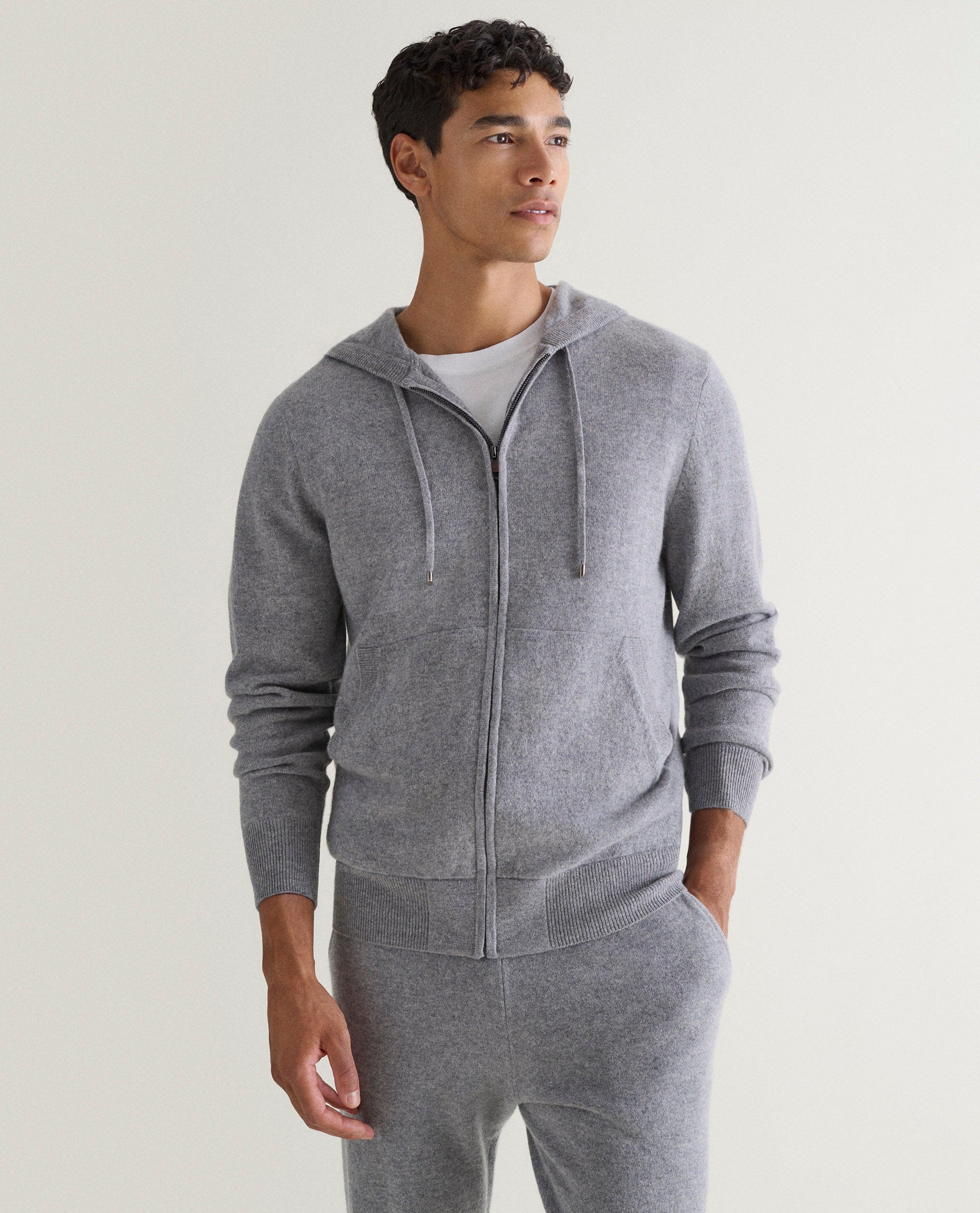 Cashmere hoodie mens zip online