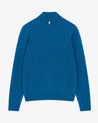 Viridian Blue - Men's Finest Cashmere 1/4 Zip Jumper