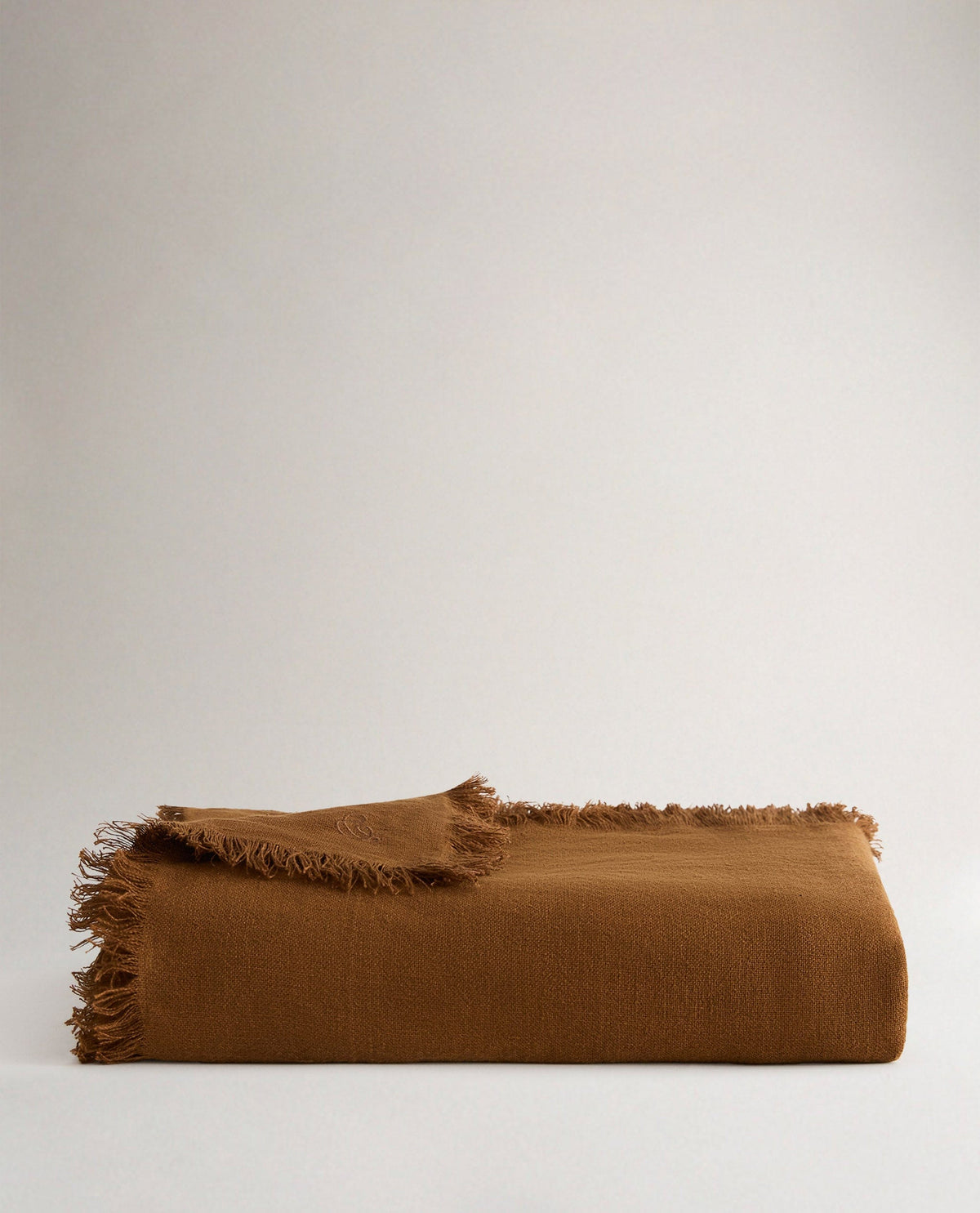 European Flax Linen Throw - Chestnut