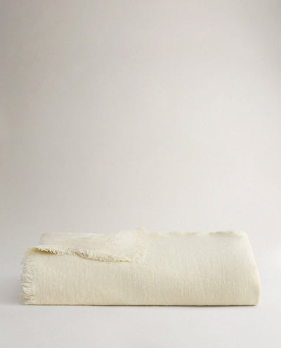 European Flax Linen Throw - Alabaster