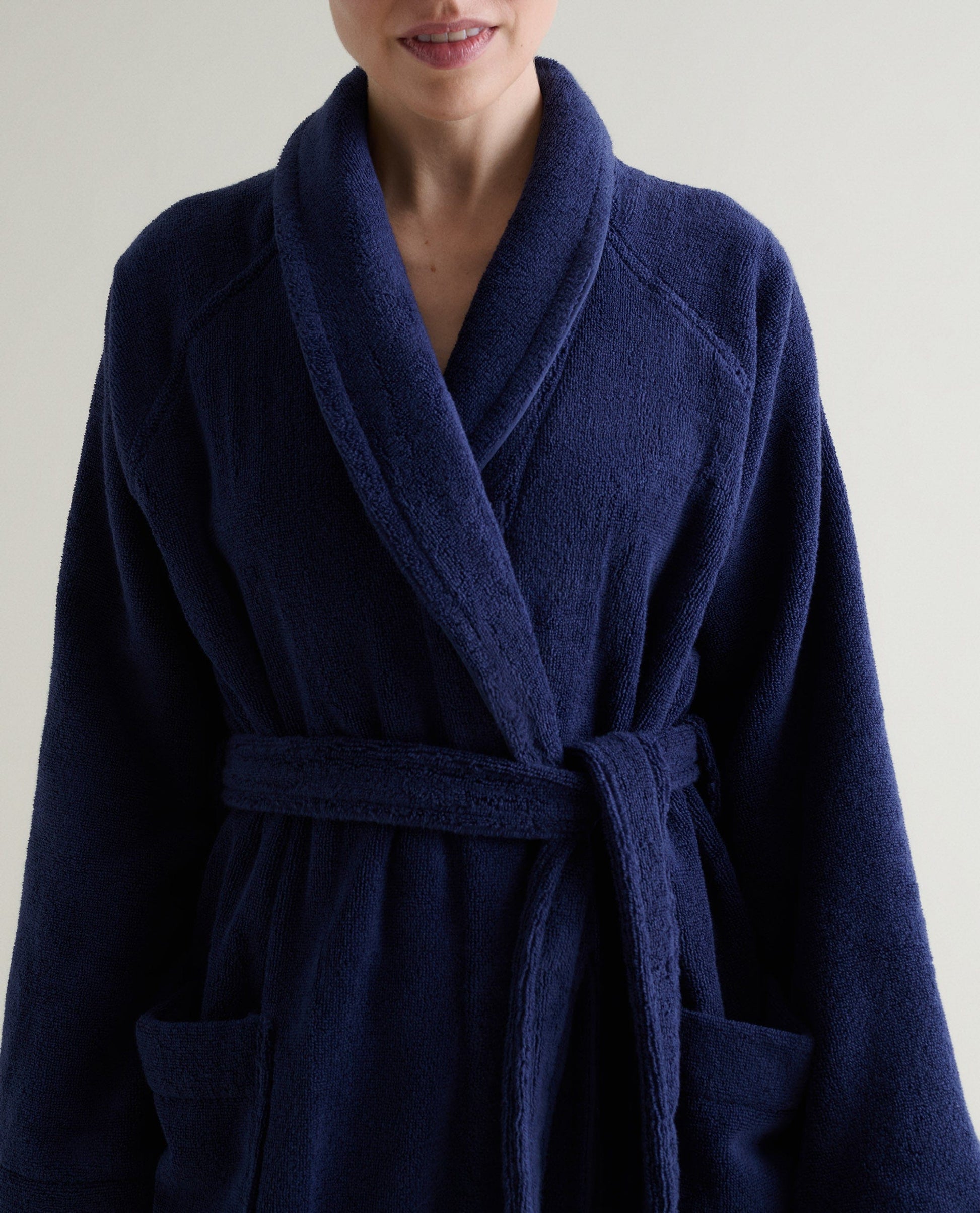 Women's Terry Bathrobe - Navy