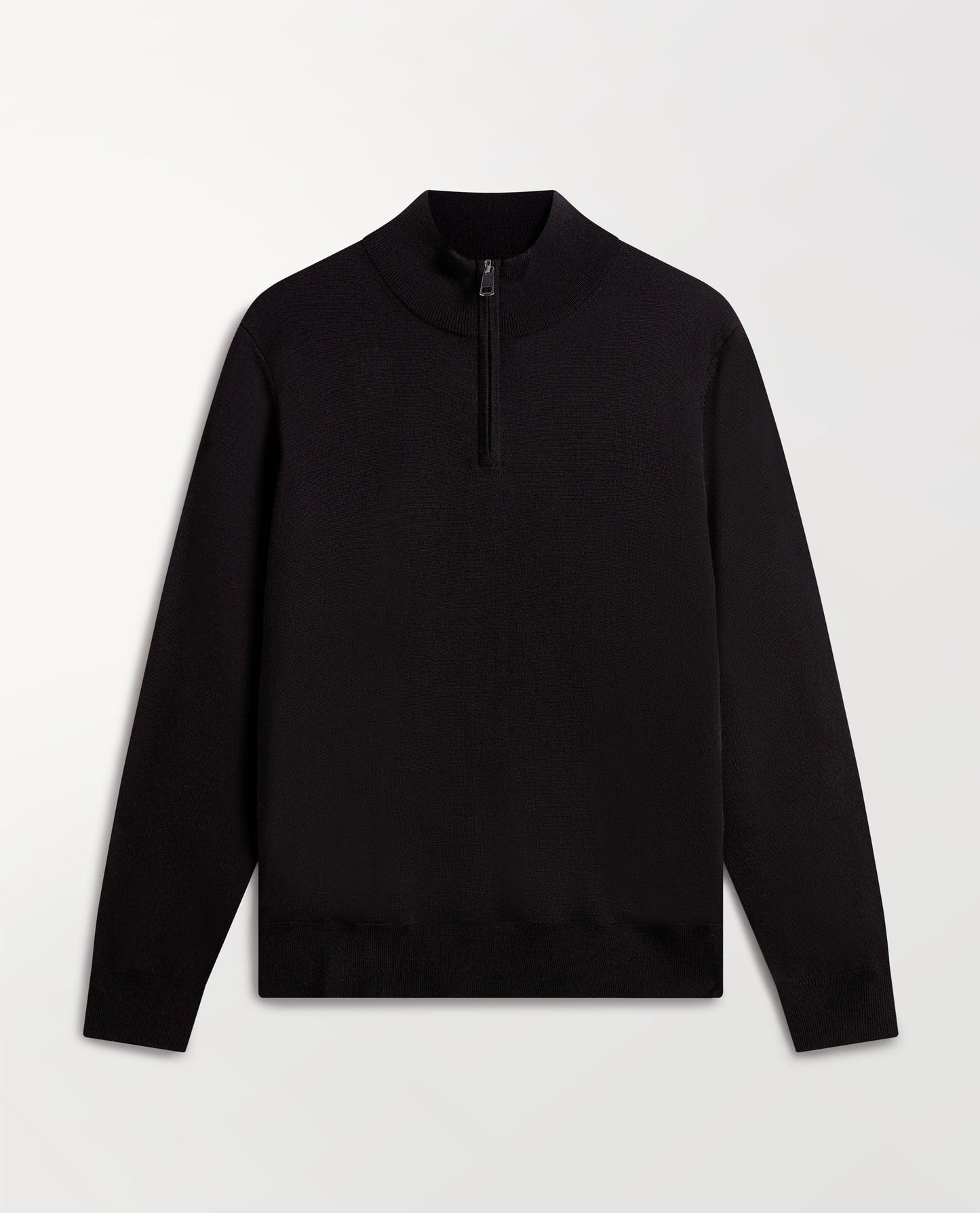 Men's Merino 1/4 Zip Jumper - Black