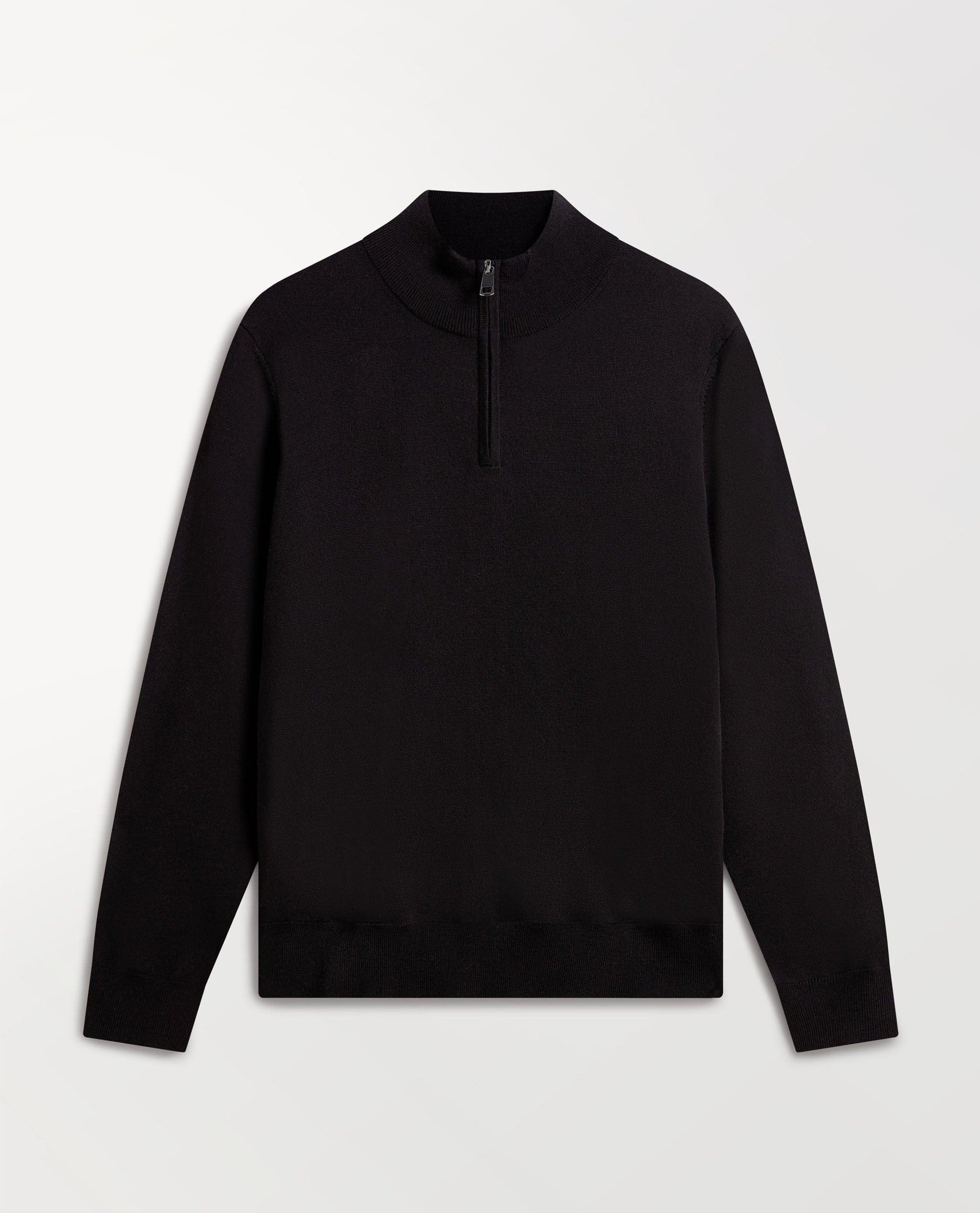 Men's Merino 1/4 Zip Jumper - Black