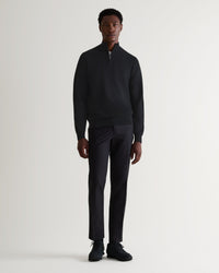 Men's Tropical Wool Drawstring Trousers - Black