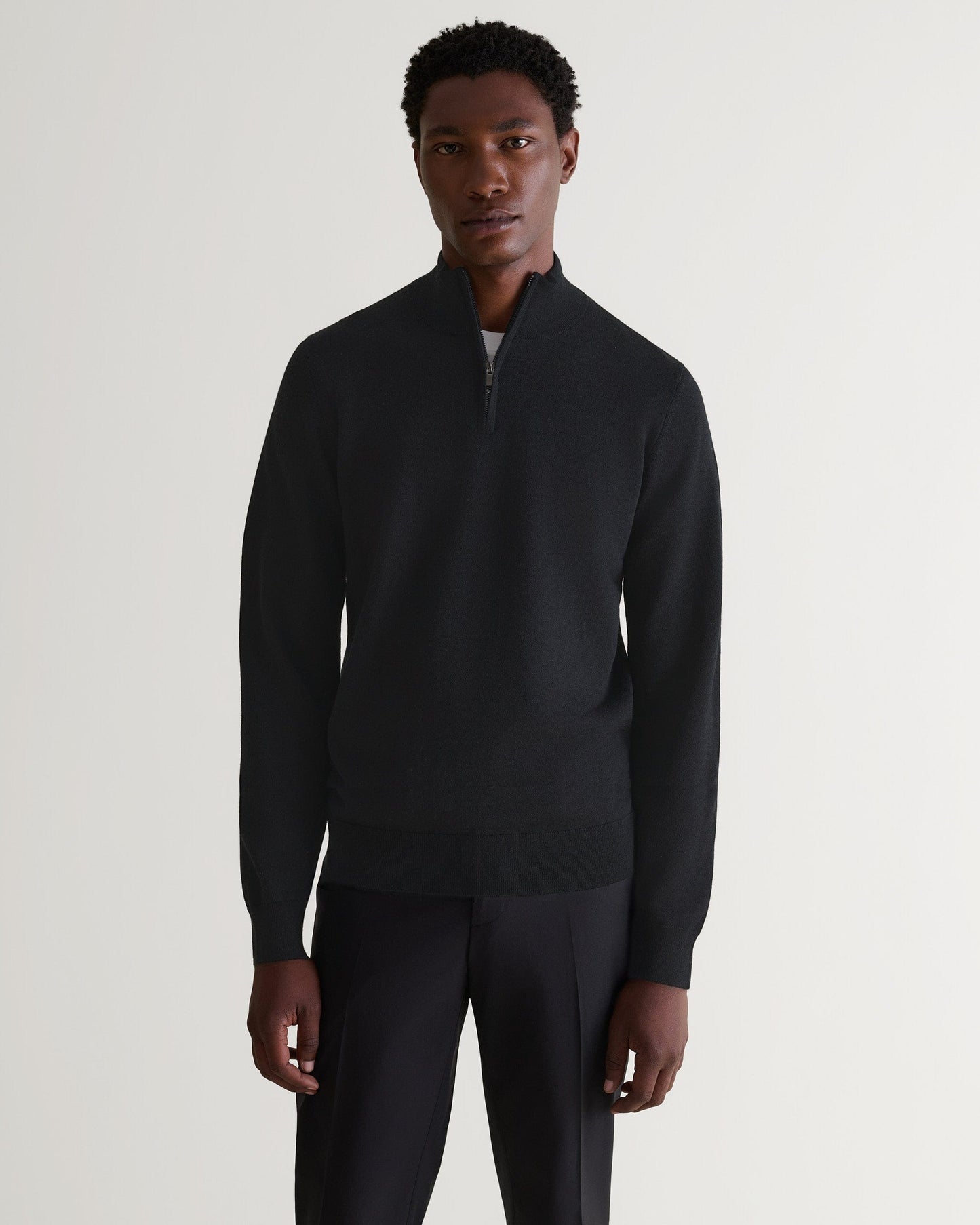 Men's Merino 1/4 Zip Jumper - Black