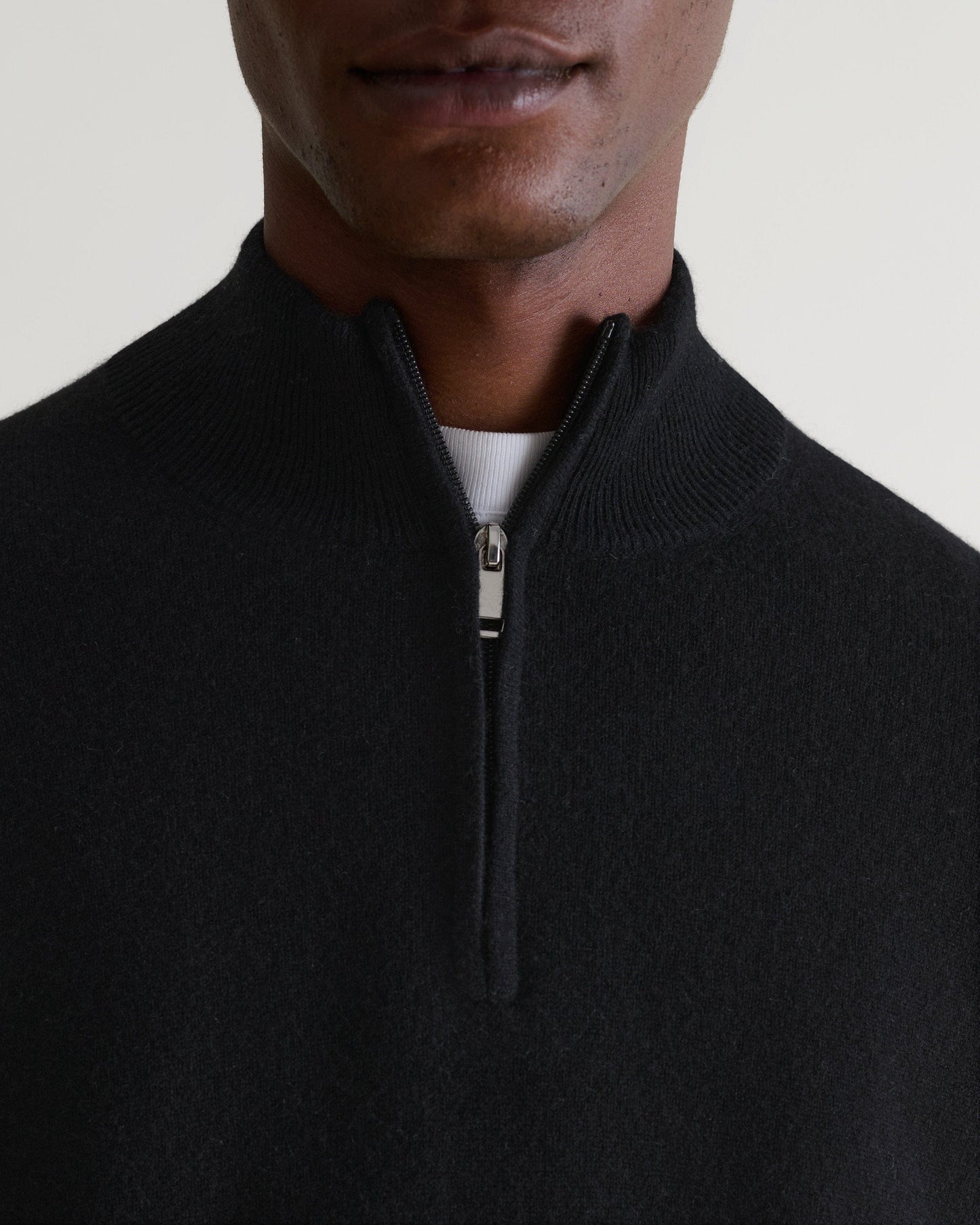 Men's Finest Cashmere 1/4 Zip Jumper - Black
