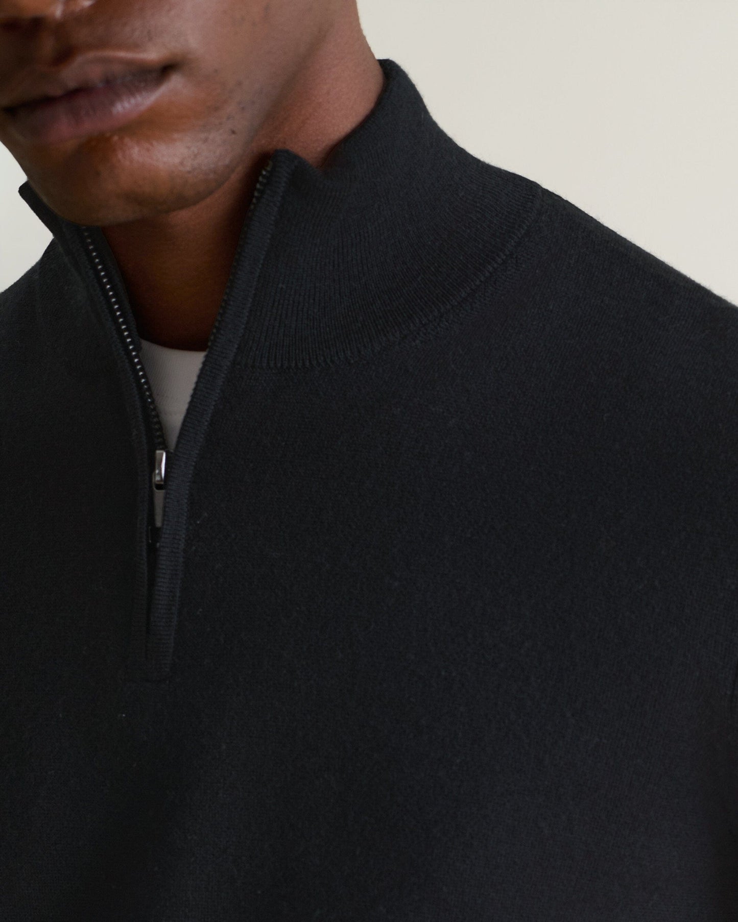 Men's Finest Cashmere 1/4 Zip Jumper - Black