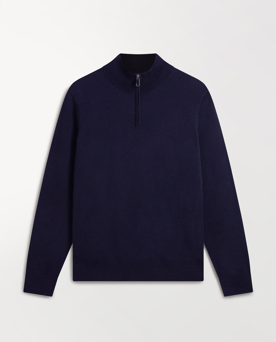 Men's Merino 1/4 Zip Jumper - Indigo