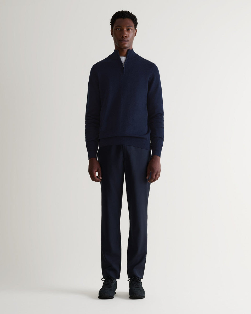Men's Merino 1/4 Zip Jumper - Indigo