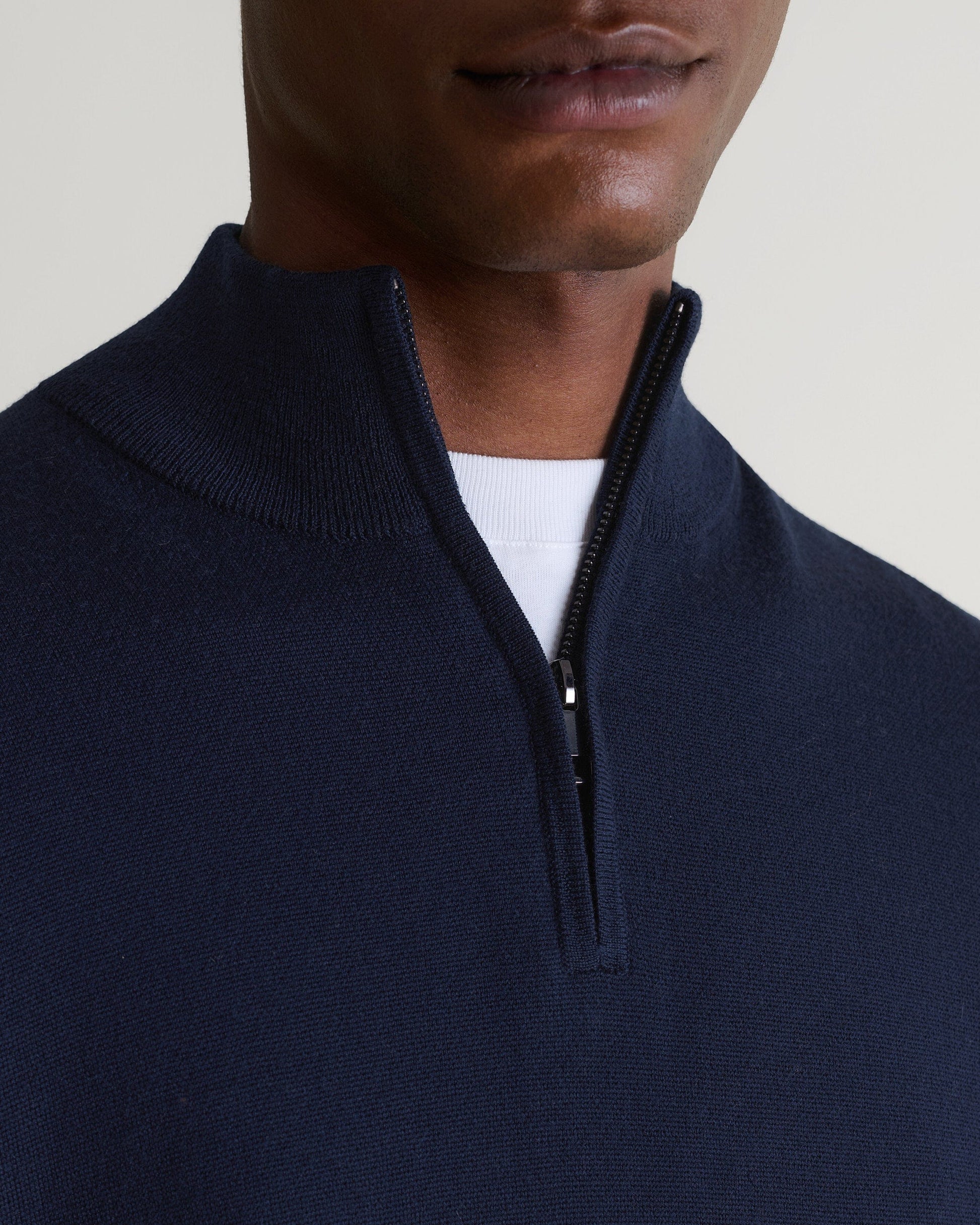 Men's Merino 1/4 Zip Jumper - Indigo