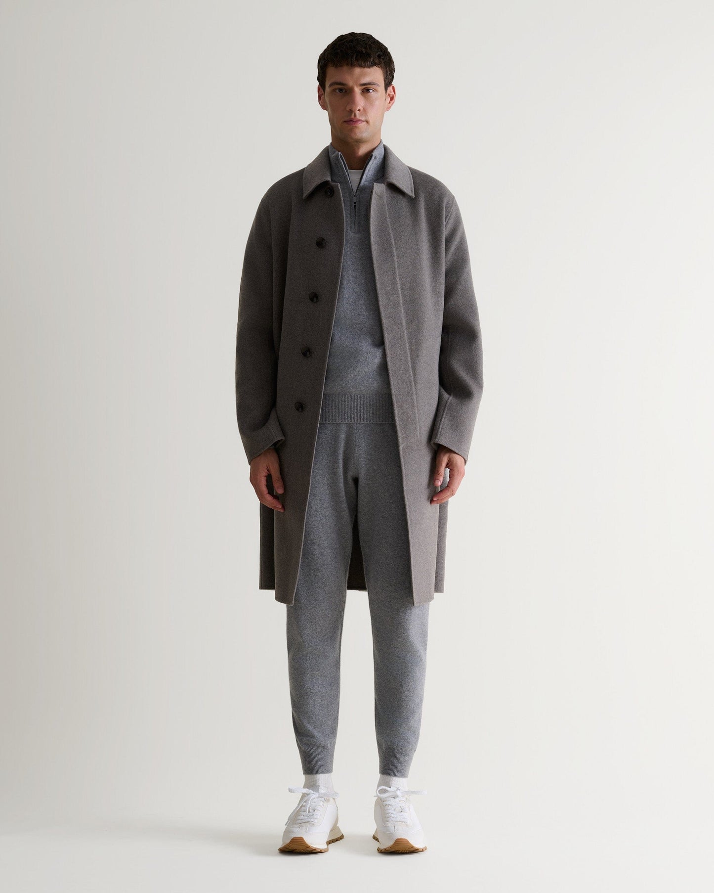 Men's Finest Cashmere 1/4 Zip Jumper - Grey