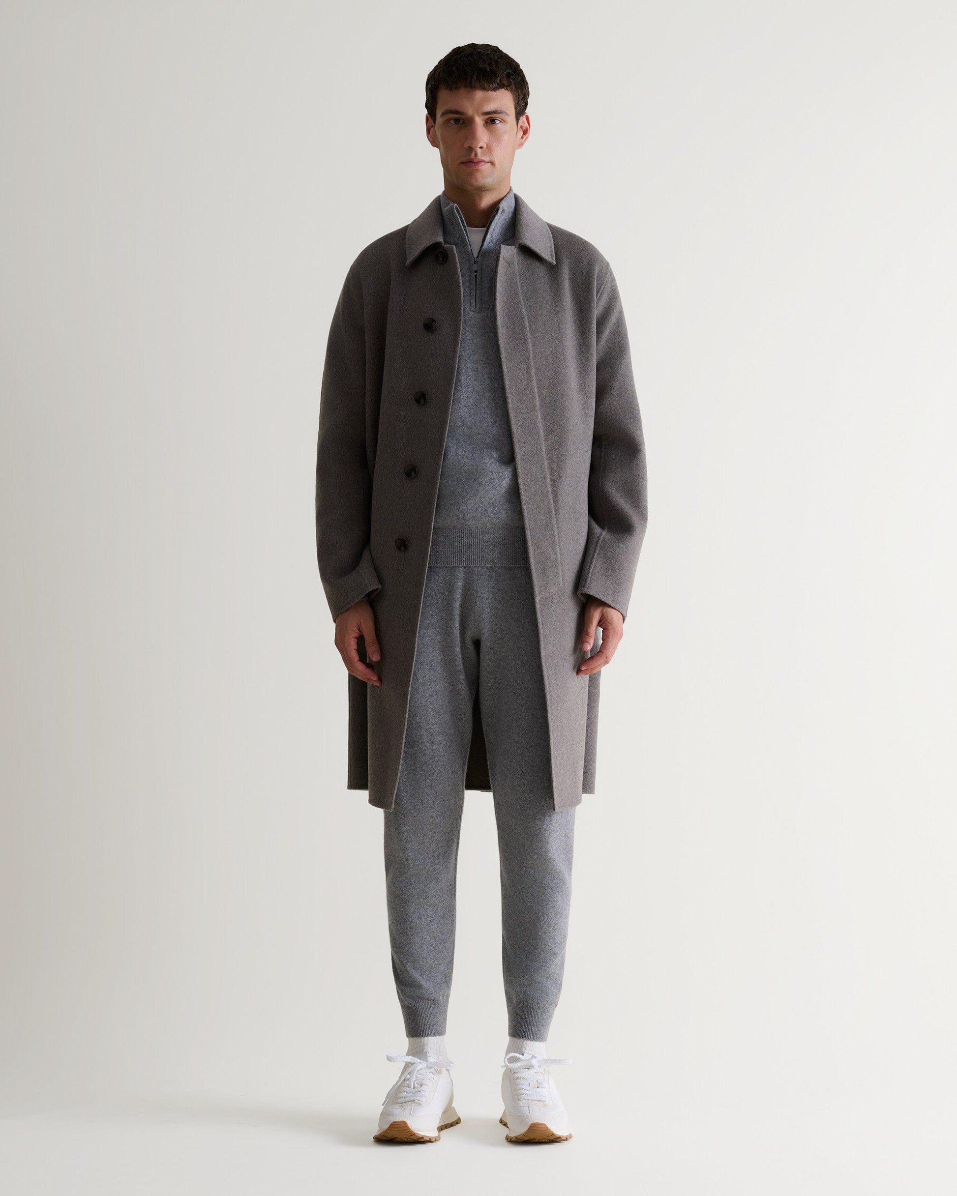 Men's Finest Cashmere 1/4 Zip Jumper - Grey