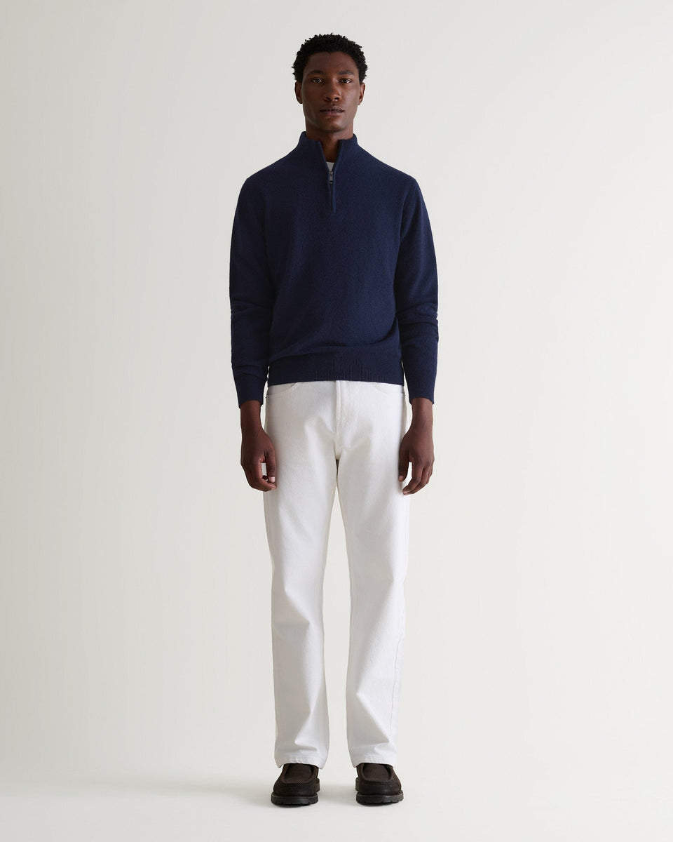 Men's Finest Cashmere 1/4 Zip Jumper - Navy