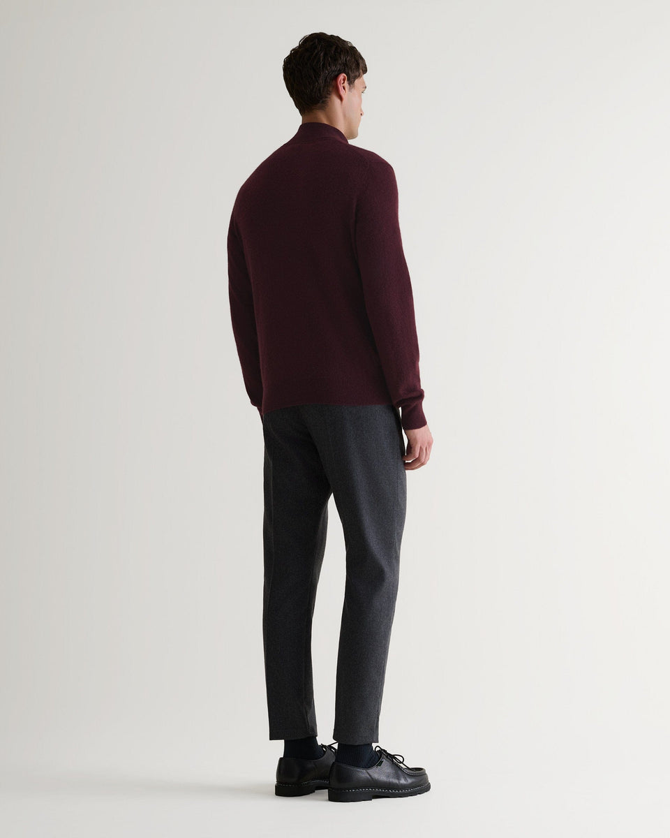 Men's Finest Cashmere 1/4 Zip Jumper - Oxblood