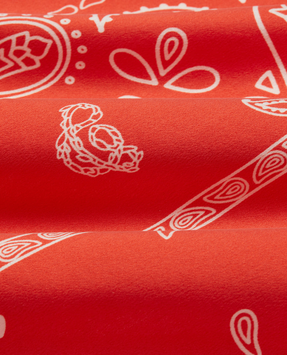 Silk Bandana - Citrus Red