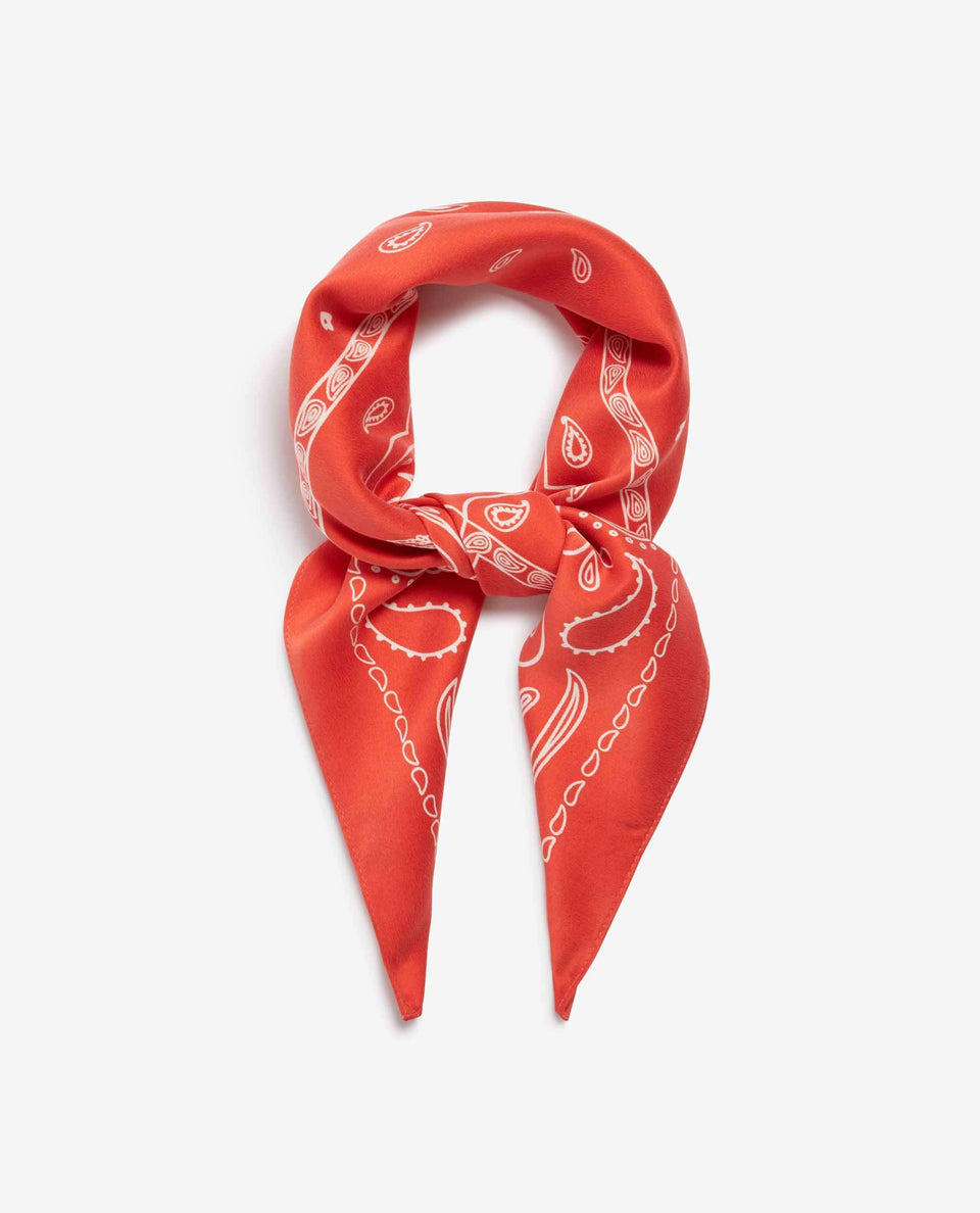 Silk Bandana - Citrus Red