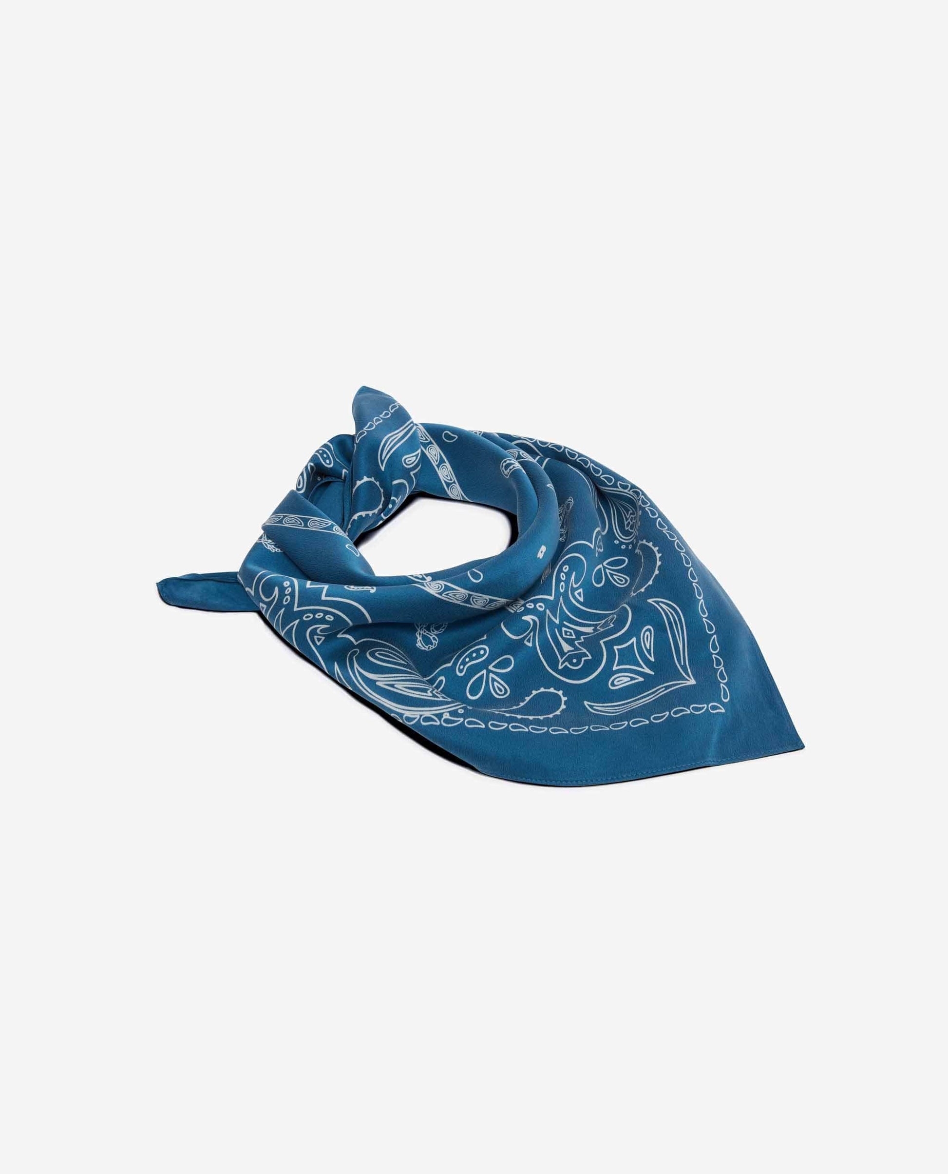 Silk Bandana - Ocean Blue