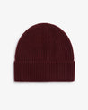 Oxblood - Women's Cashmere Merino Ribbed Knit Beanie