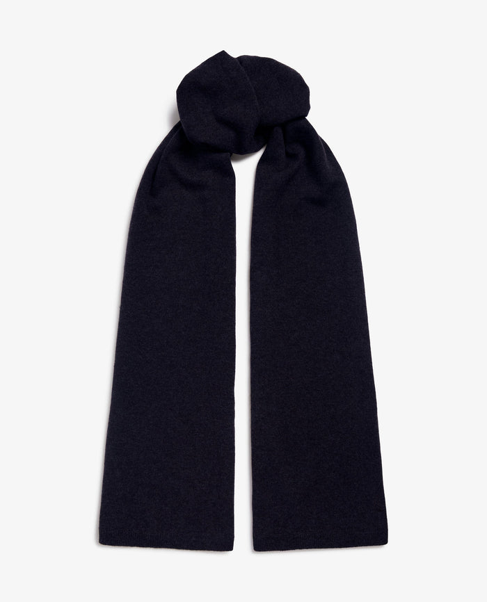 Navy - Cashmere Merino Ribbed Knit Beanie & Finest Cashmere Scarf Bundle