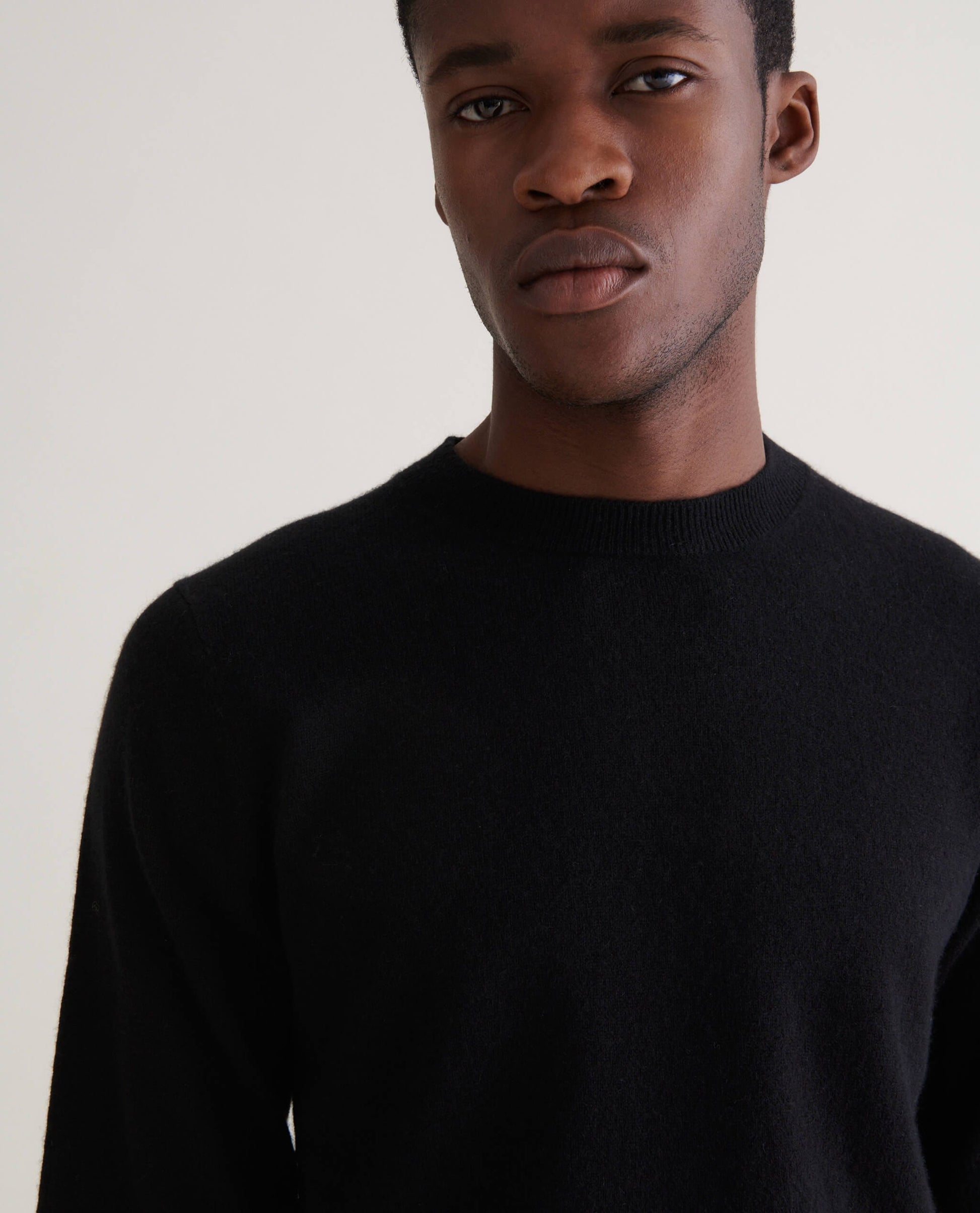 Men's Finest Cashmere Classic Crew Neck Jumper Black – Rise Fall