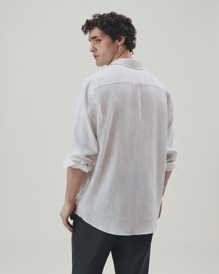 Men's Long Sleeved Organic Linen Shirt