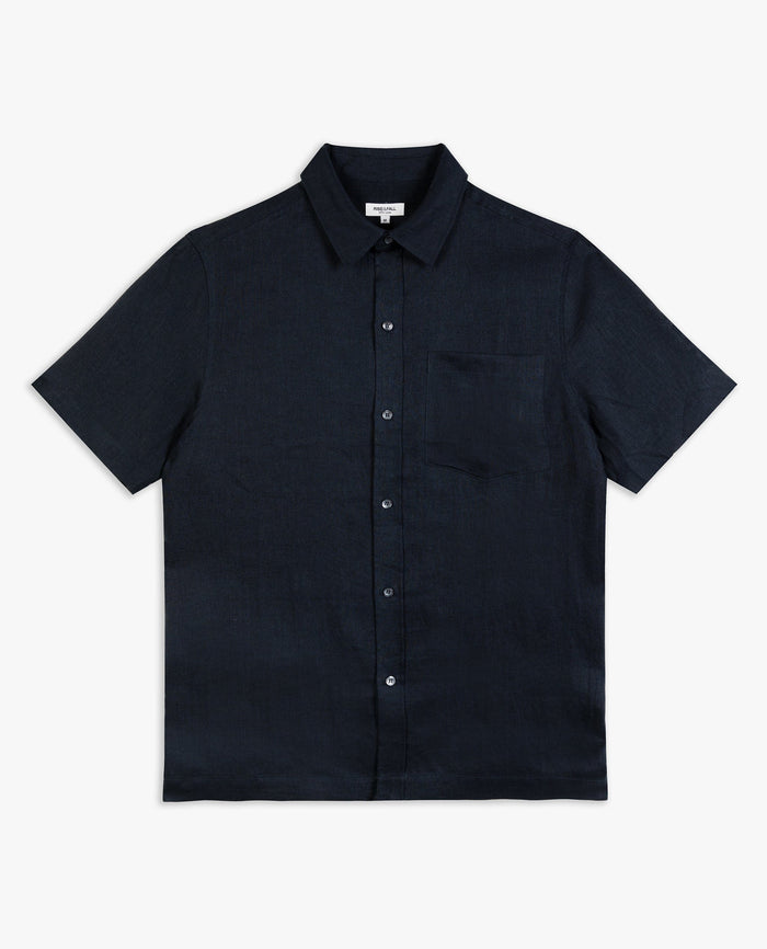 Men's Short Sleeved Organic Linen Shirt