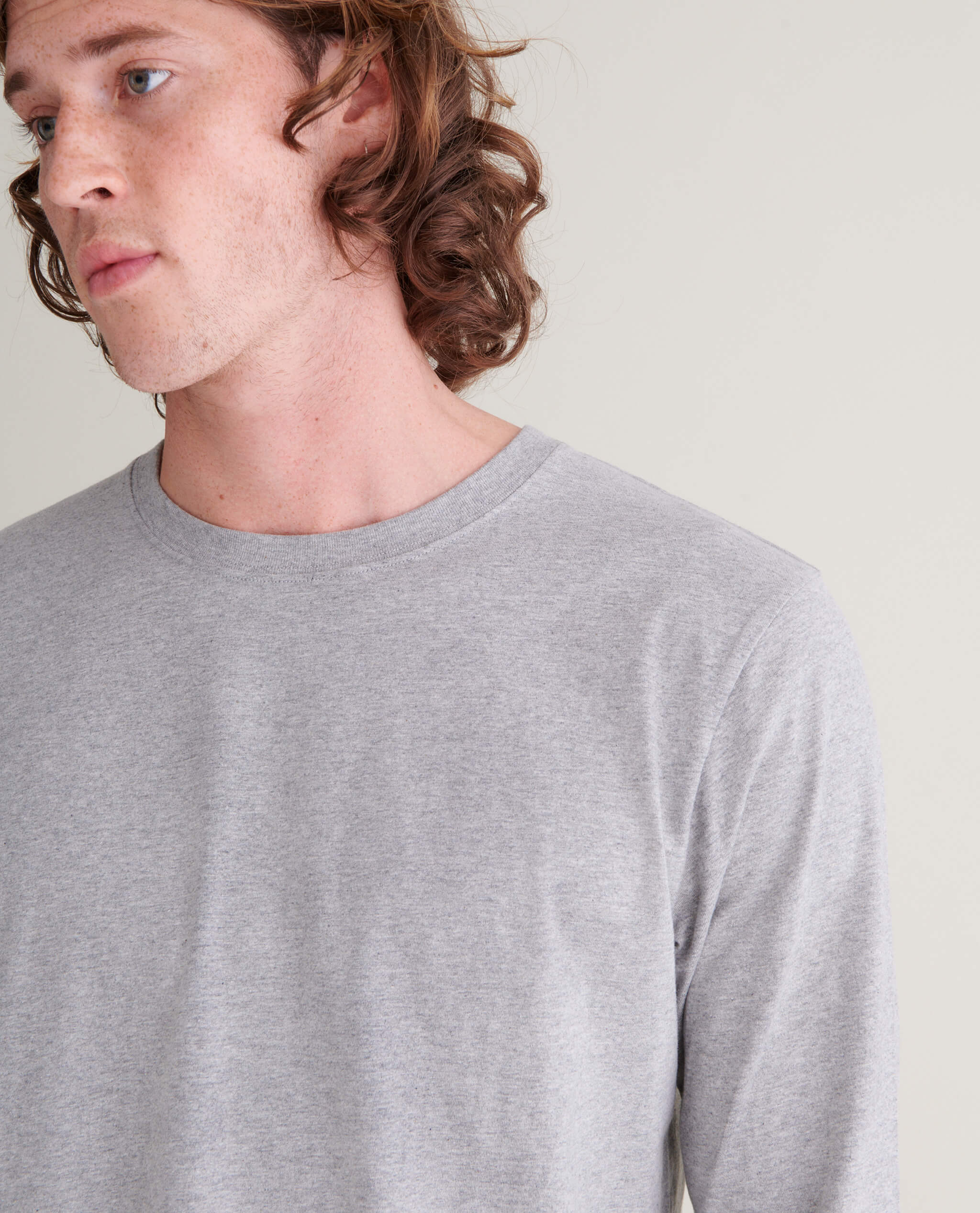 Men's Cotton Crewneck Long Sleeved T-Shirt