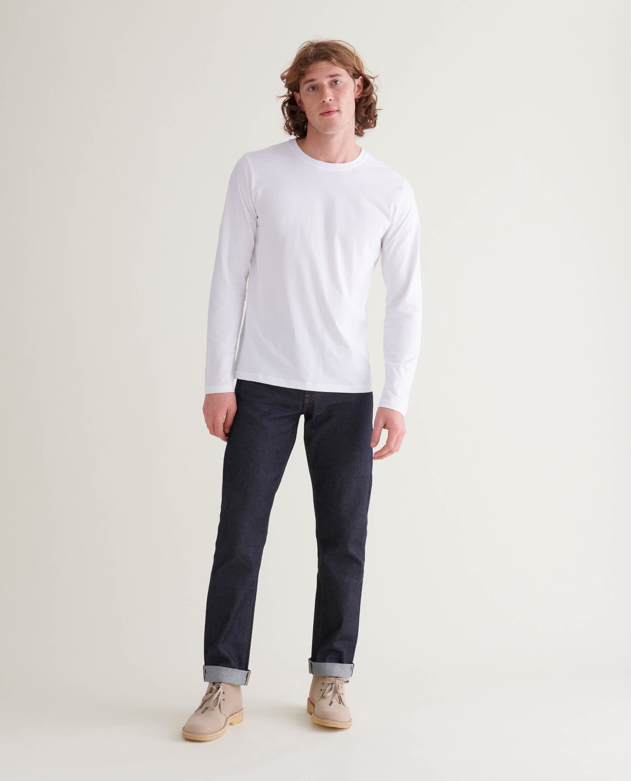 Men's Cotton Crewneck Long Sleeved T-Shirt