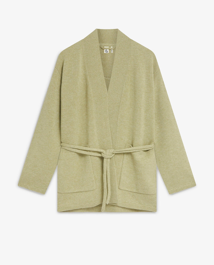 Lichen - Women's Cashmere Merino Belted Cardigan