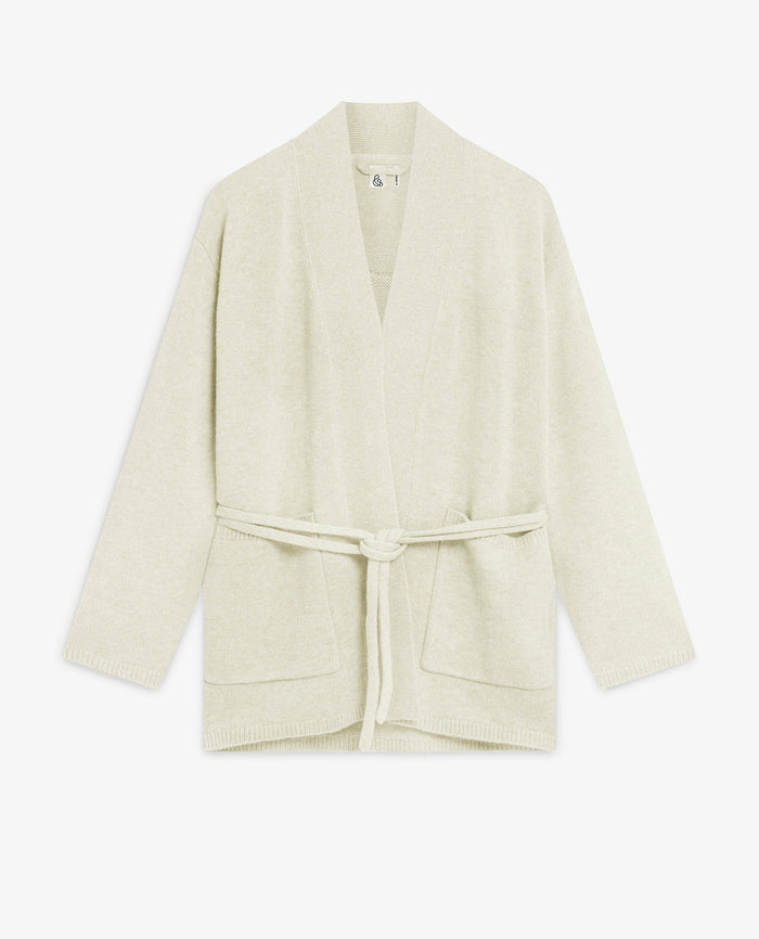 Buttermilk - Women's Cashmere Merino Belted Cardigan