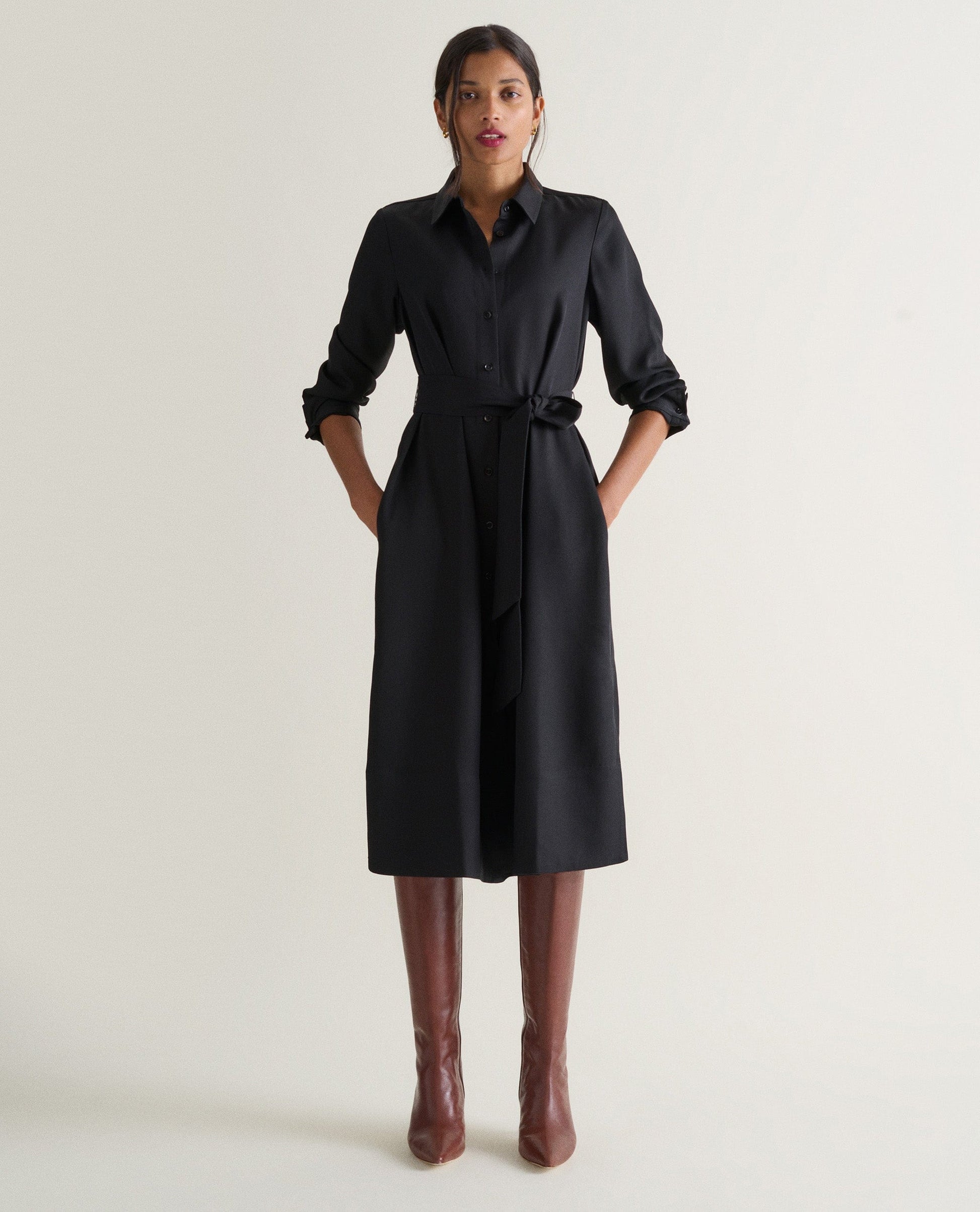 Women's NAIA™ Shirt Dress - Black