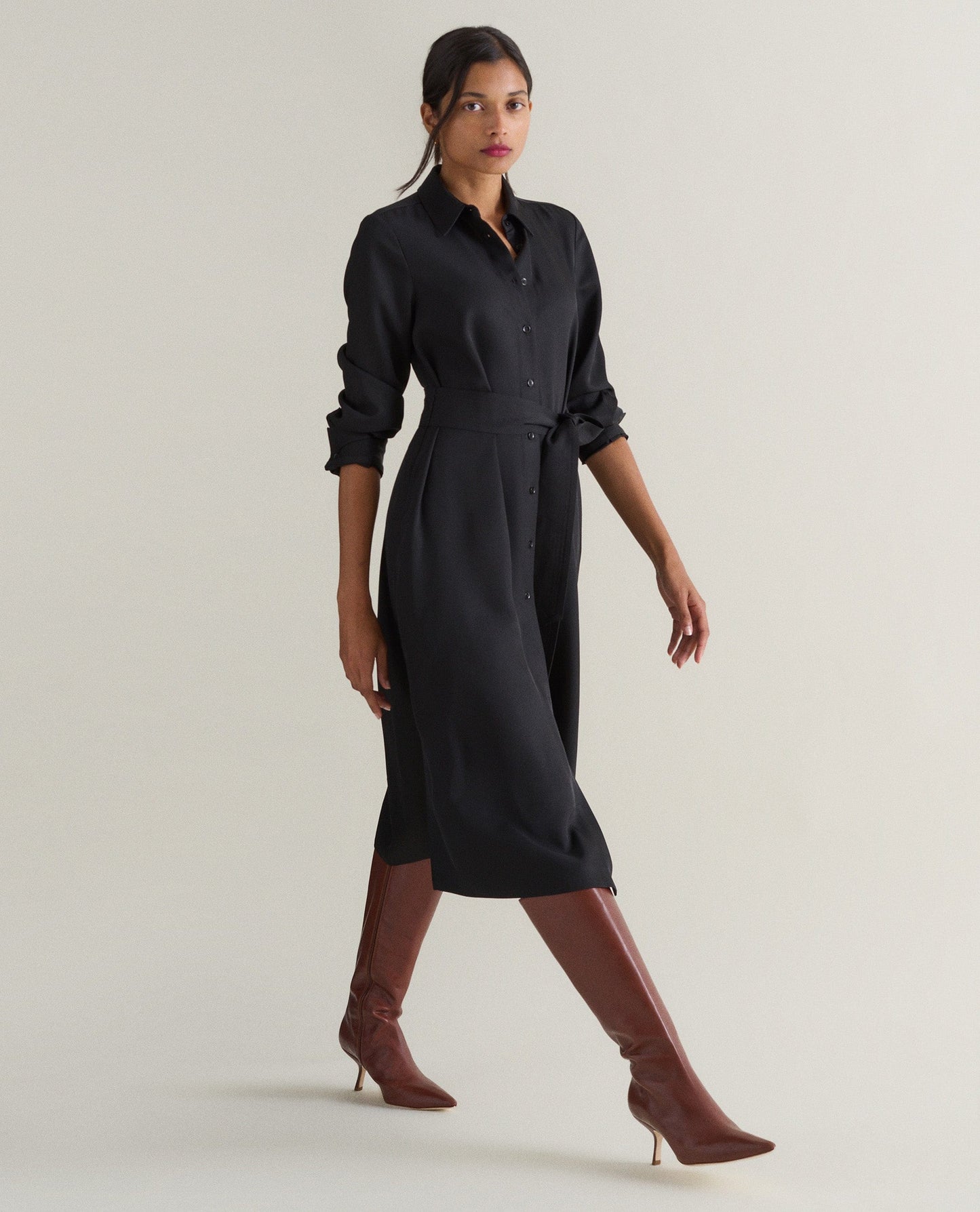 Women's NAIA™ Shirt Dress - Black