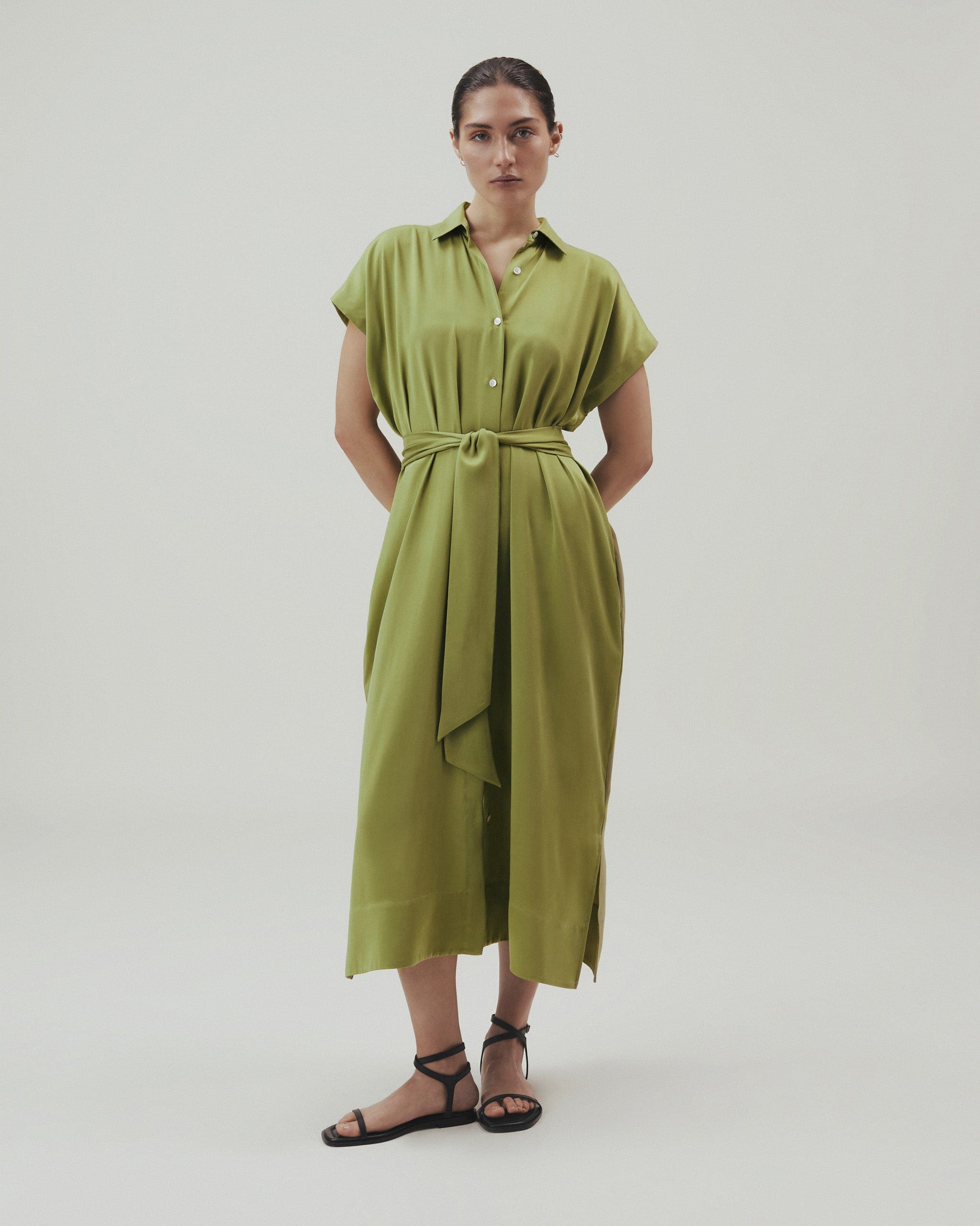 Women's Easy-Silk Shirt Dress – Rise & Fall