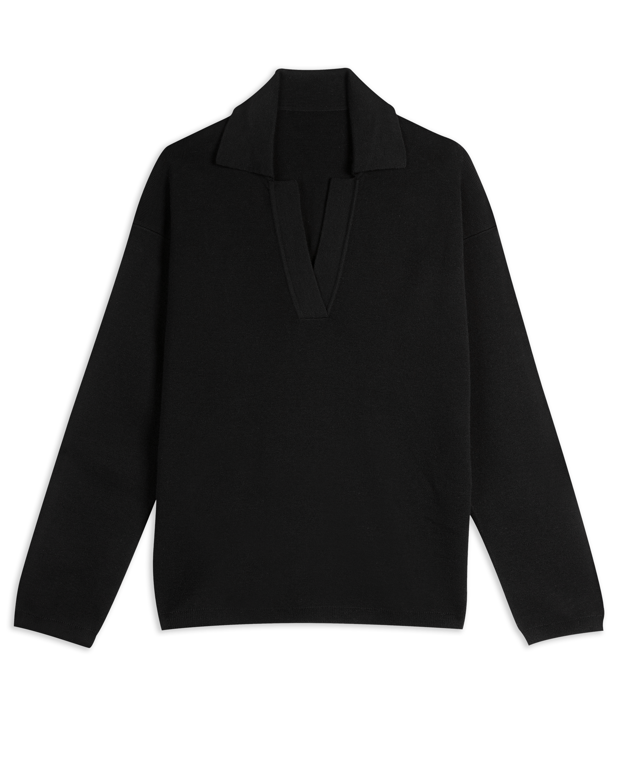 Women's Merino Open Collar Knitted Jumper