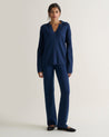 Navy - Women's Merino Straight-Leg Trousers