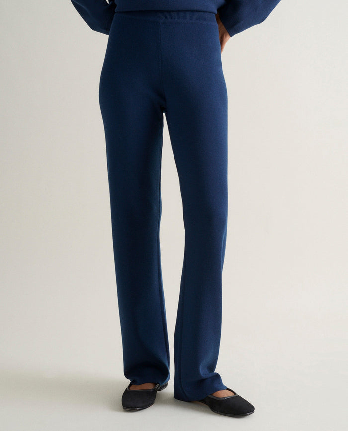 Navy - Women's Merino Straight-Leg Trousers