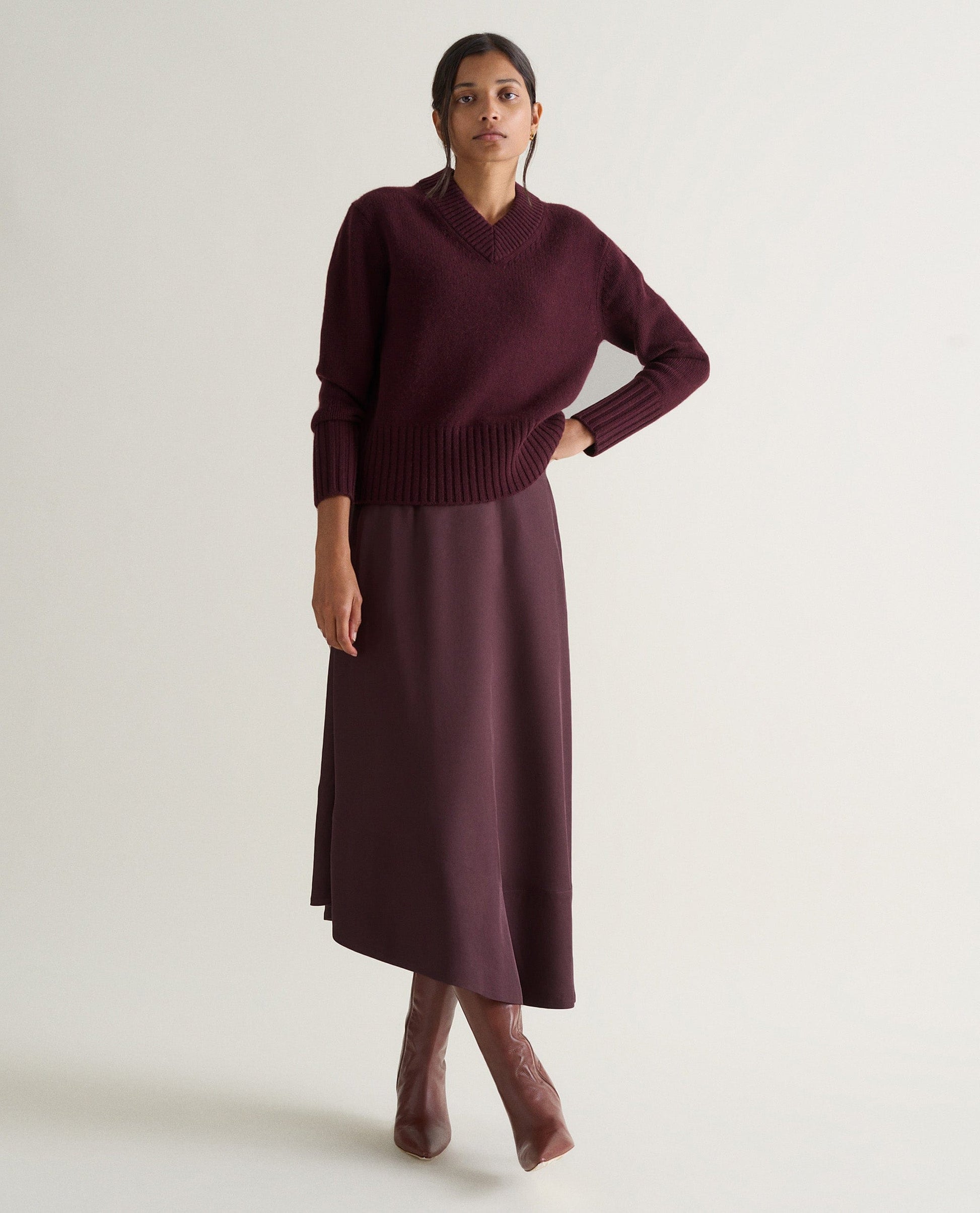 Women's NAIA™ Asymmetric Skirt - Midnight Plum