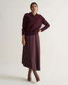 Midnight Plum - Women's Cashmere Merino V Neck Jumper