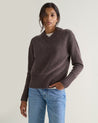 Chocolate - Women's Cashmere Merino V Neck Jumper